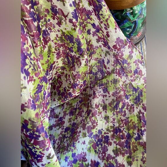 AIDAN AIDAN MATTOX Womens Maxi Dress Strapless Floral Purple Ruffles Chiffon 2 - Picture 8 of 14